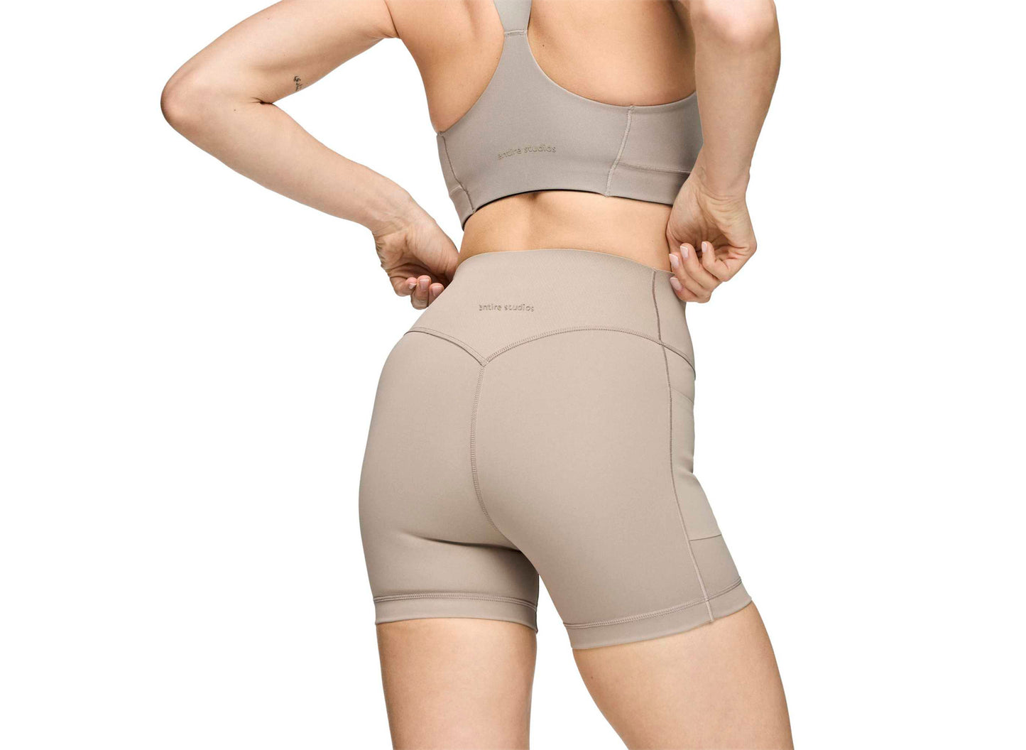 Women's Adidas x Entire Studios OPT 4IN Shorts in Putty Beige — view 6