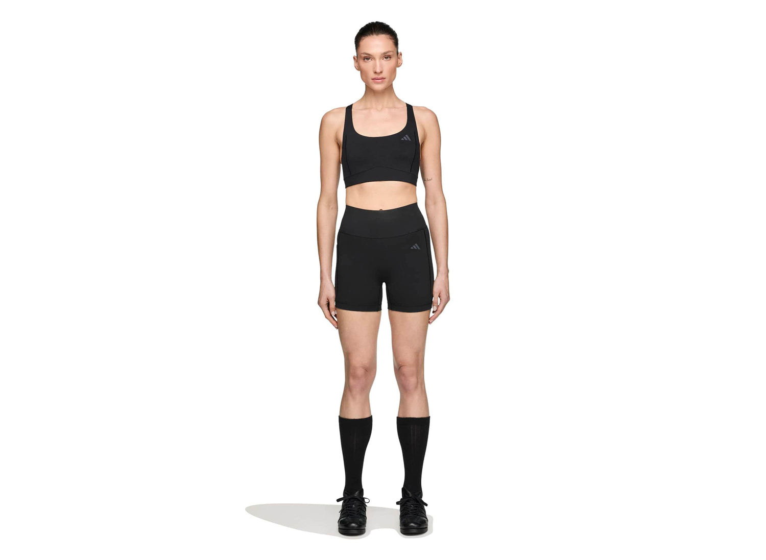 Women's Adidas x Entire Studios Optime Short Training Leggings in Black