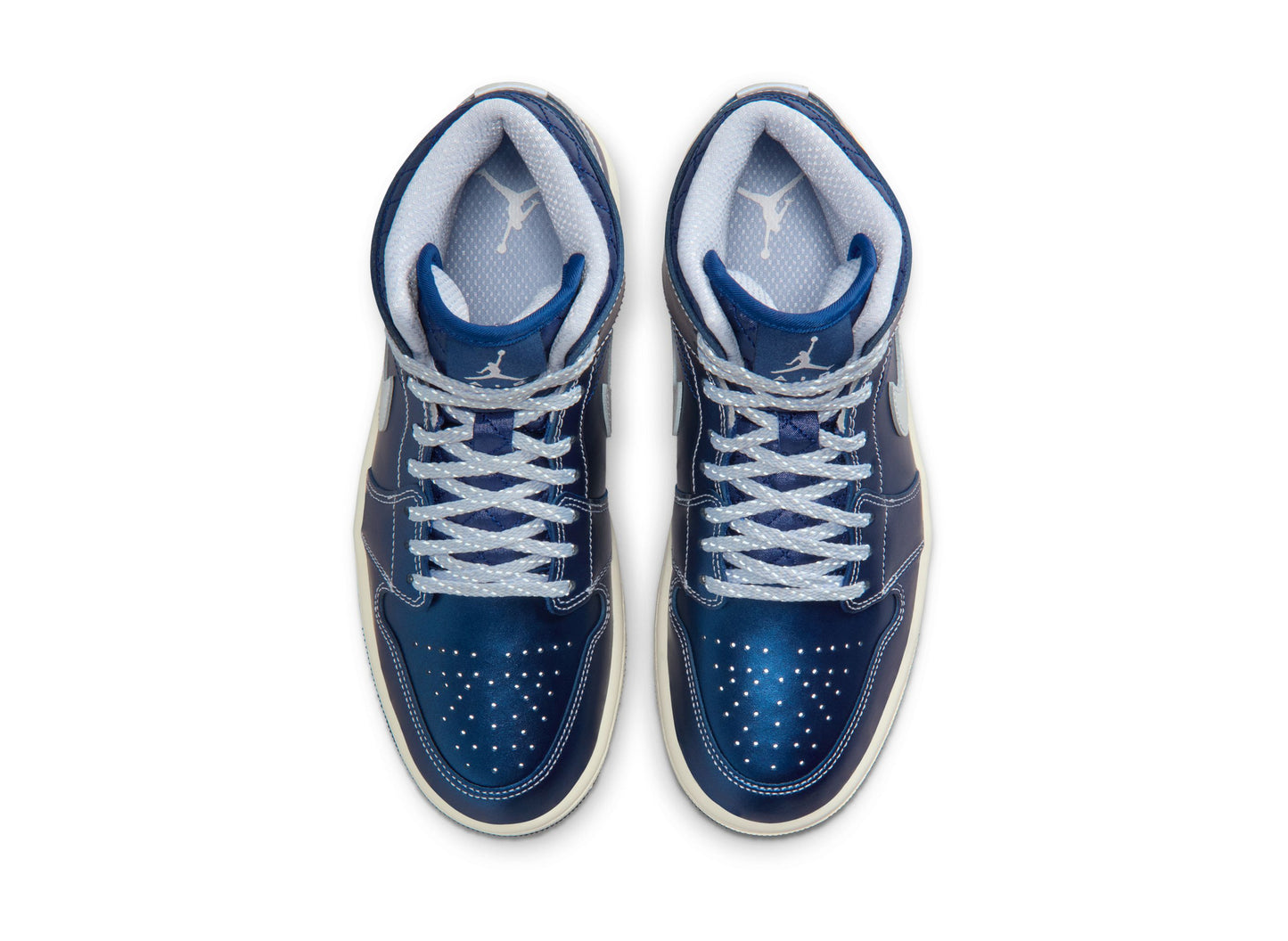 Women's Air Jordan 1 Mid SE in Metallic Blue Quilted - view 4