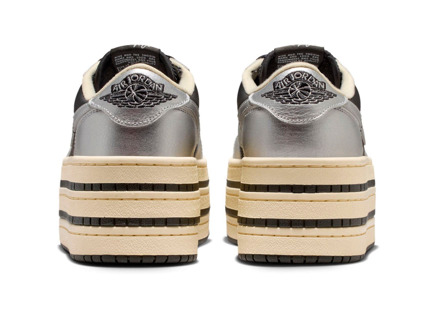 Women's Air Jordan 1 Triple Stack in Metallic Silver / Black