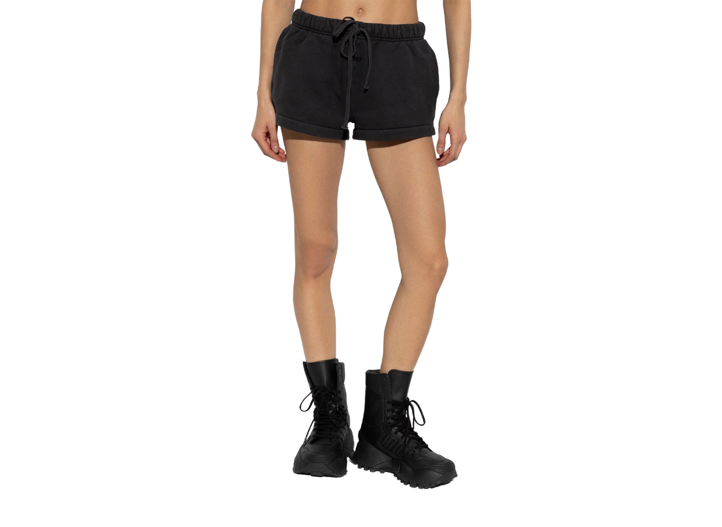 Women's Fear of God Essentials Signature Running Shorts 'Faded Black' — view 3