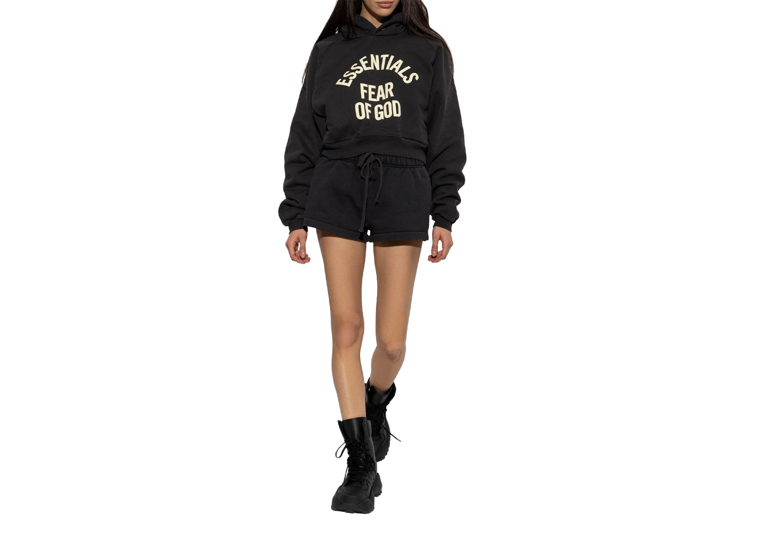 Women's Fear of God Essentials Signature Running Shorts 'Faded Black' — view 5