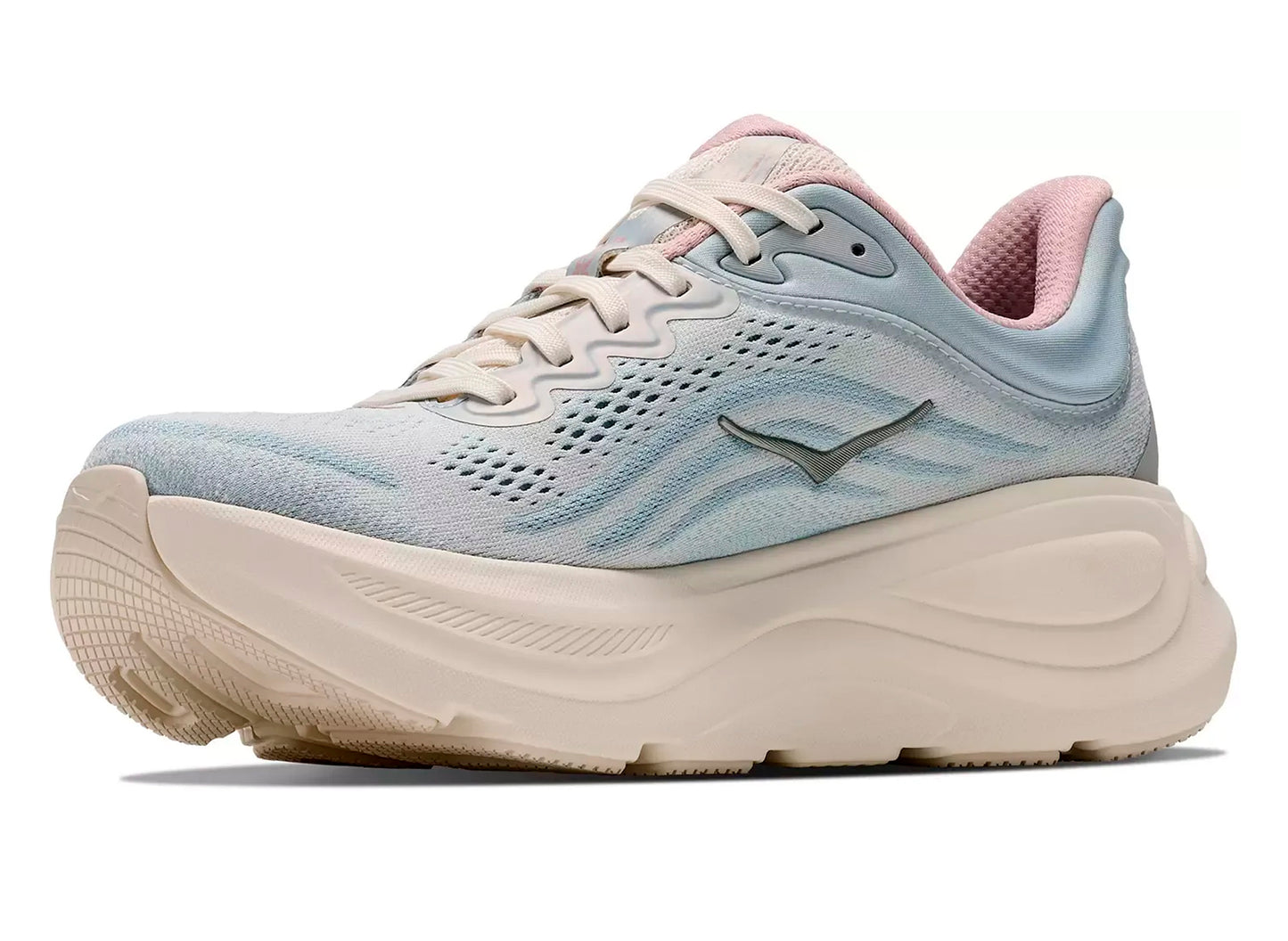 Women's Hoka Bondi 9 in Alabaster / Mineral Blue - view 3
