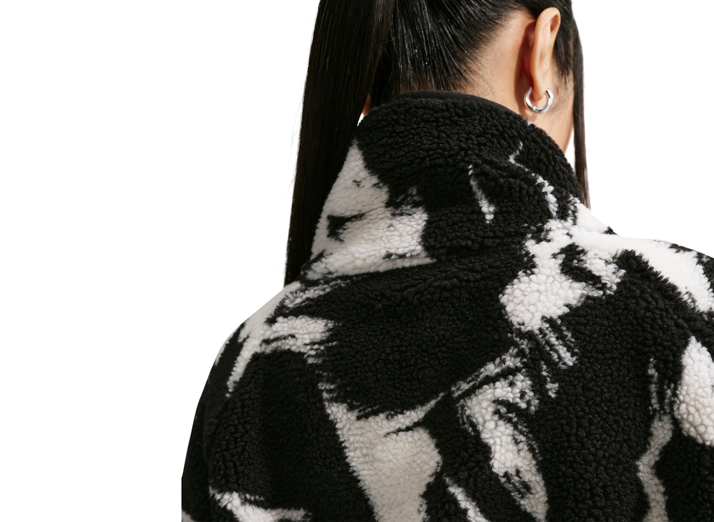 Women's Nike Sportswear Oversized High-Pile Fleece Top in Black — view 4
