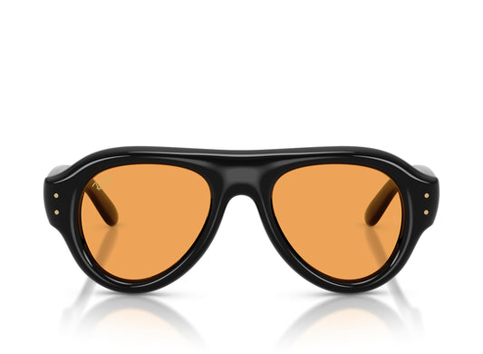 Ray Ban A$AP Rocky Aviator Puffer Sunglasses in Black w/ Orange