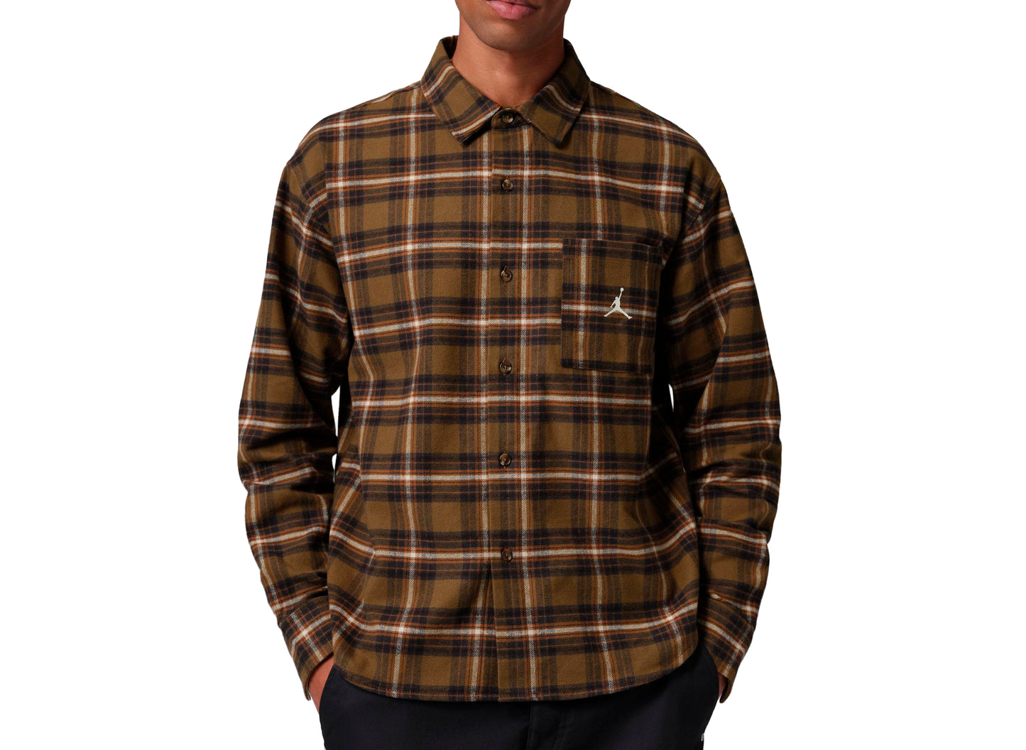 Jordan Brooklyn Graphic Flannel in Yukon Brown / Sail