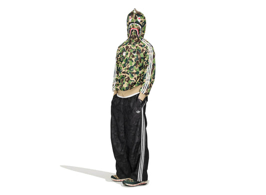 Adidas BAPE Shark Track Hooded Jacket in Crew Green