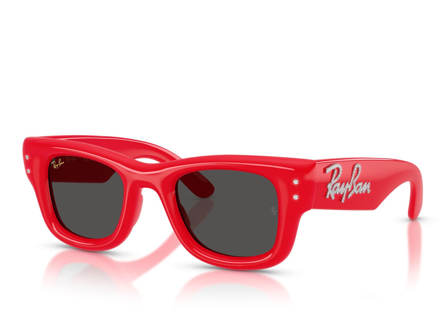 Ray Ban Wayfarer Puffer Red with Strass W/ Dark Grey Lenses