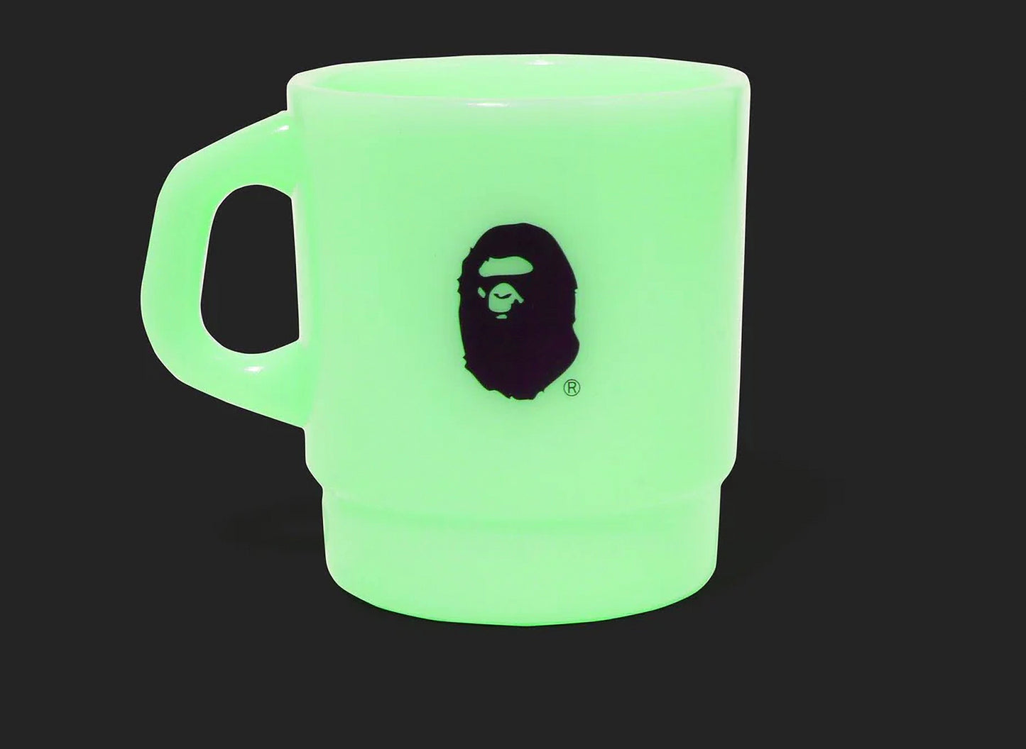 A Bathing Ape Ape Head Glow in the Dark Stacking Mug in Green