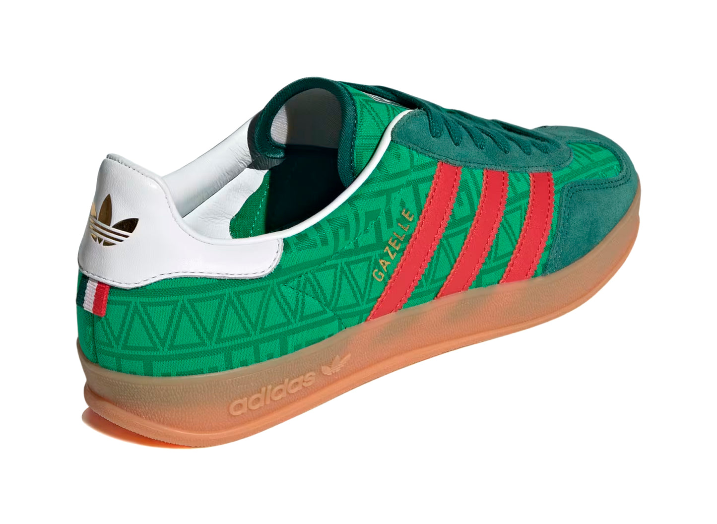 Adidas Gazelle Indoor in Green / Better Scarlet
