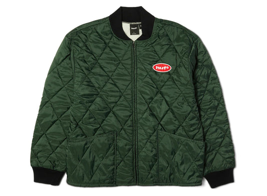 HUF x Mickey Quilted Work Jacket in Forest Green