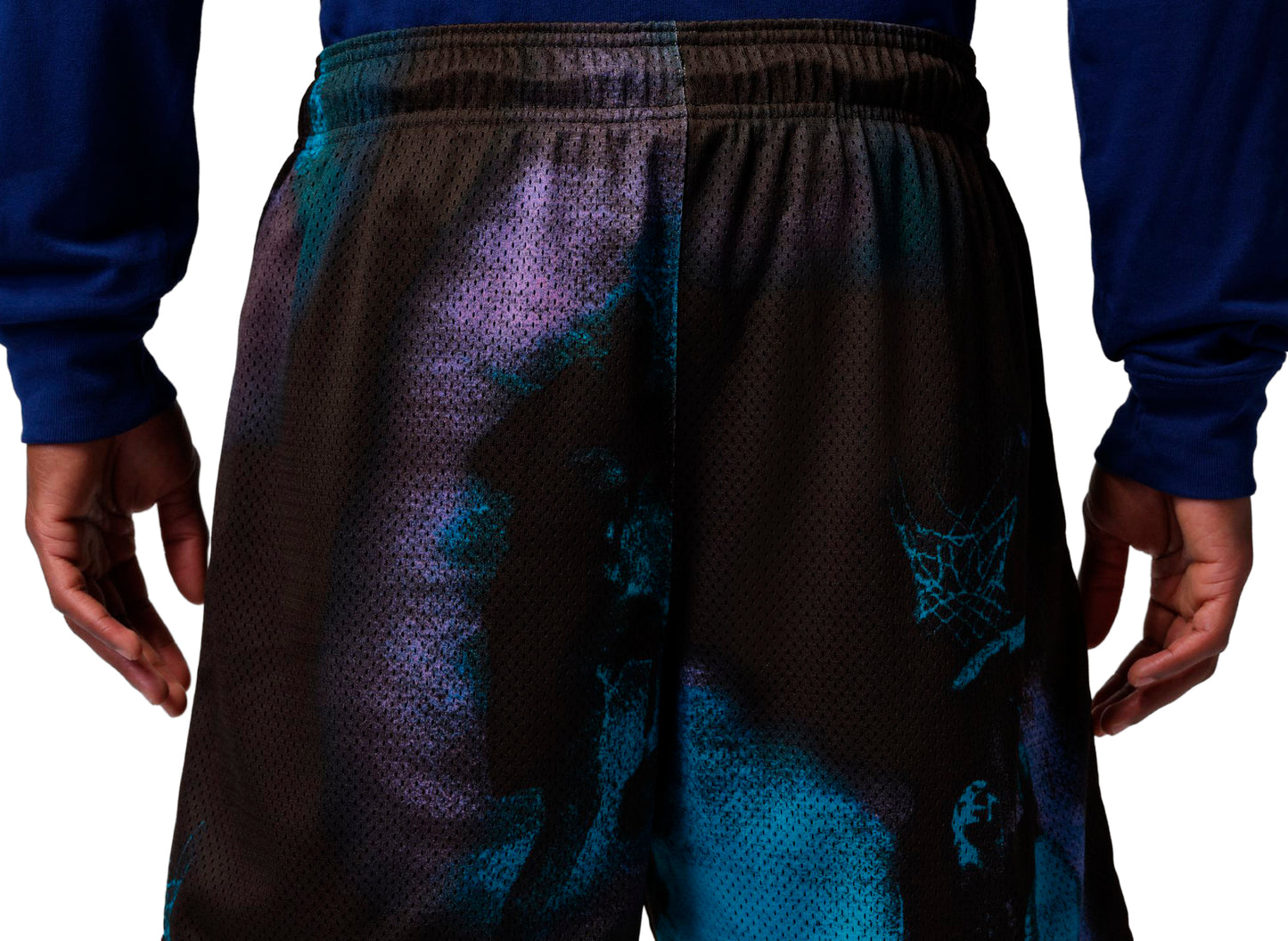 Jordan Brooklyn Mesh Dream Dunk Shorts in Black / Blue
