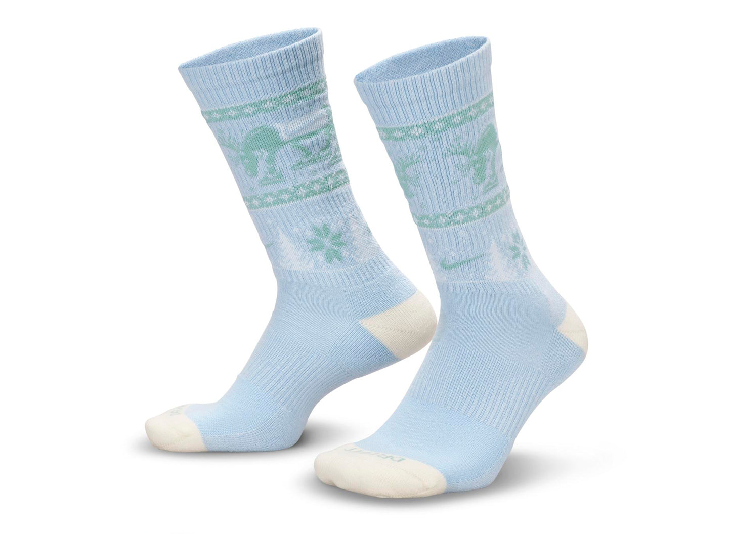 Nike Everyday Plus Cushioned Winter Wonderland Crew Socks in Blue