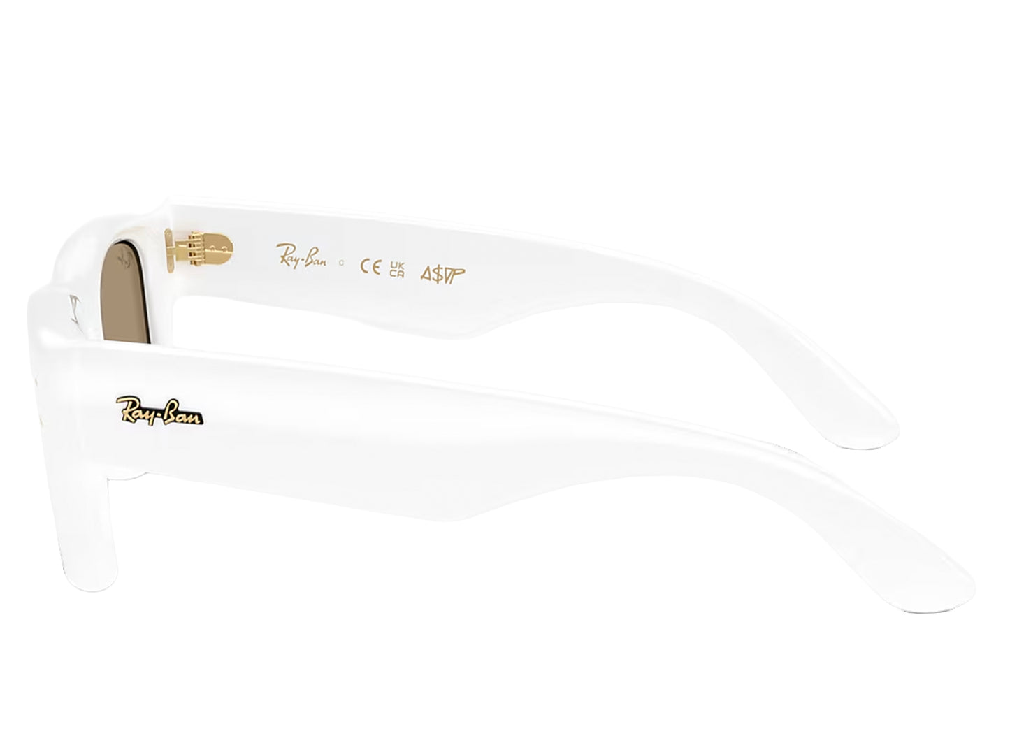 Ray Ban A$AP Rocky Wayfarer Puffer Sunglasses in White w/ Dark Brown Mirror Rose Gold
