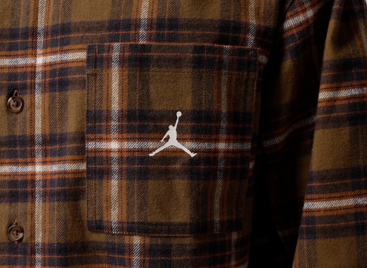 Jordan Brooklyn Graphic Flannel in Yukon Brown / Sail