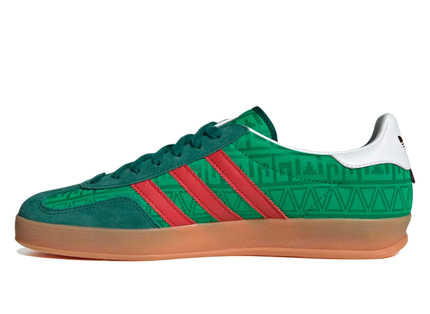 Adidas Gazelle Indoor in Green / Better Scarlet