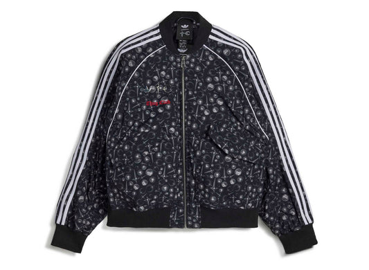 Adidas x Thug Club Short Sleeve Track Jacket in Black / White