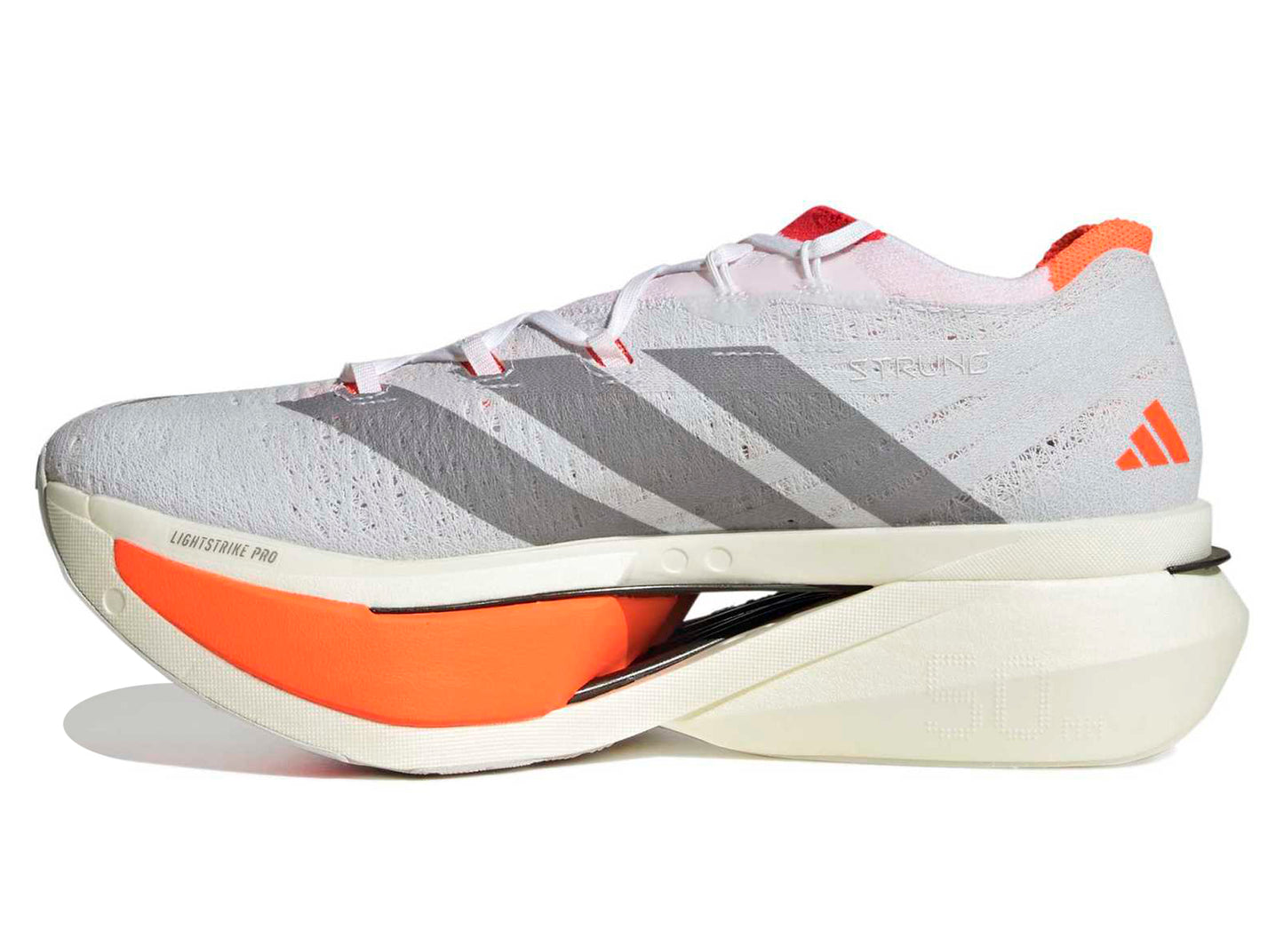 Adidas Adizero Prime X3 Strung in Footwear White / Lucid Red