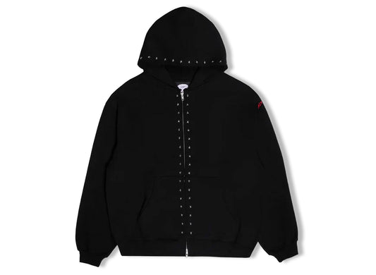 Pleasures x Zero Dane Studded Hoodie in Black