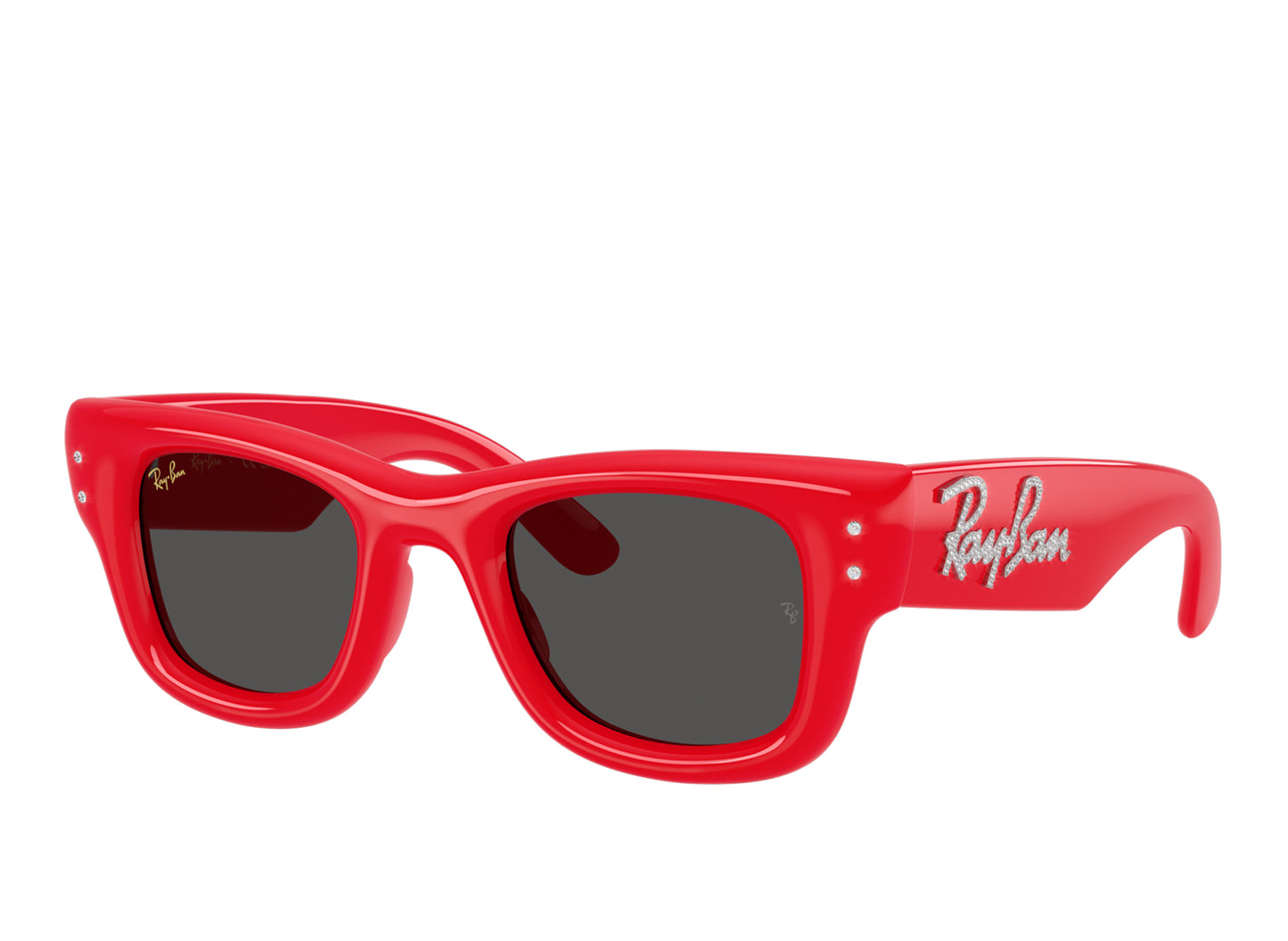 Ray Ban Wayfarer Puffer Red with Strass W/ Dark Grey Lenses
