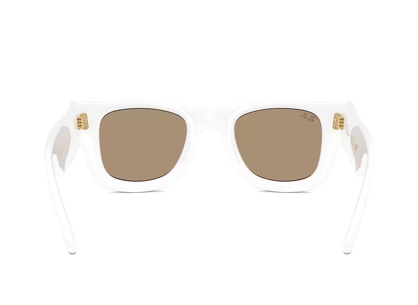 Ray Ban A$AP Rocky Wayfarer Puffer Sunglasses in White w/ Dark Brown Mirror Rose Gold