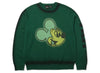 HUF x Mickey Spray Crewneck Sweater in Forest Green