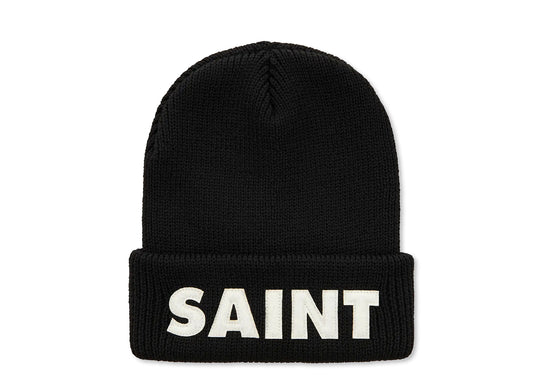 Saint Michael "Saint" Beanie in Black / White