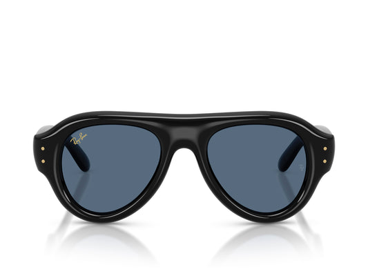 Ray Ban A$AP Rocky Aviator Puffer Sunglasses in Black w/ Dark Blue