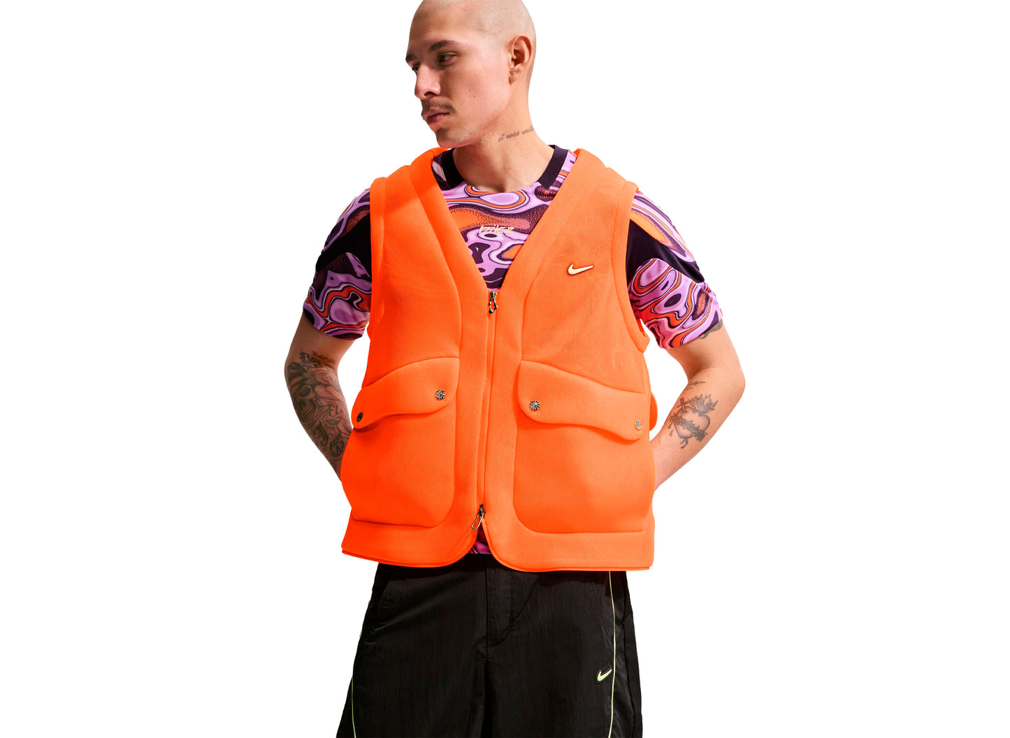 Nike Project F.R.O.G. Bubble Pod Vest in Total Orange