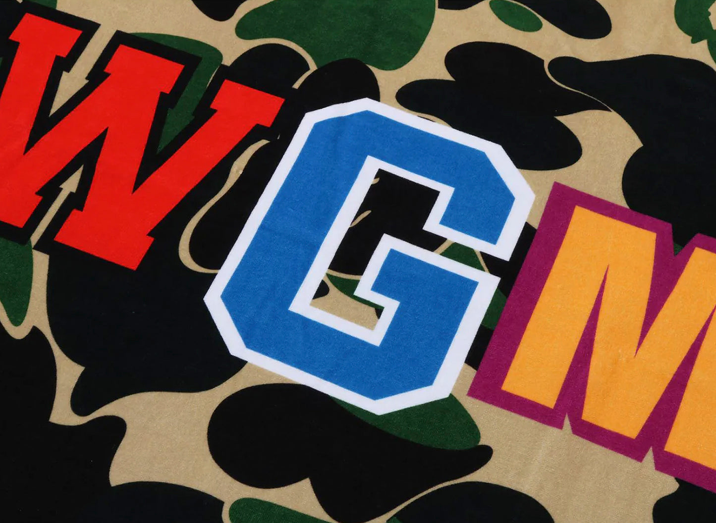 A Bathing Ape ABC Camo Shark Beach Towel in Green