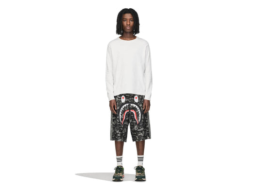 Adidas BAPE Shark Denim Jorts in Black