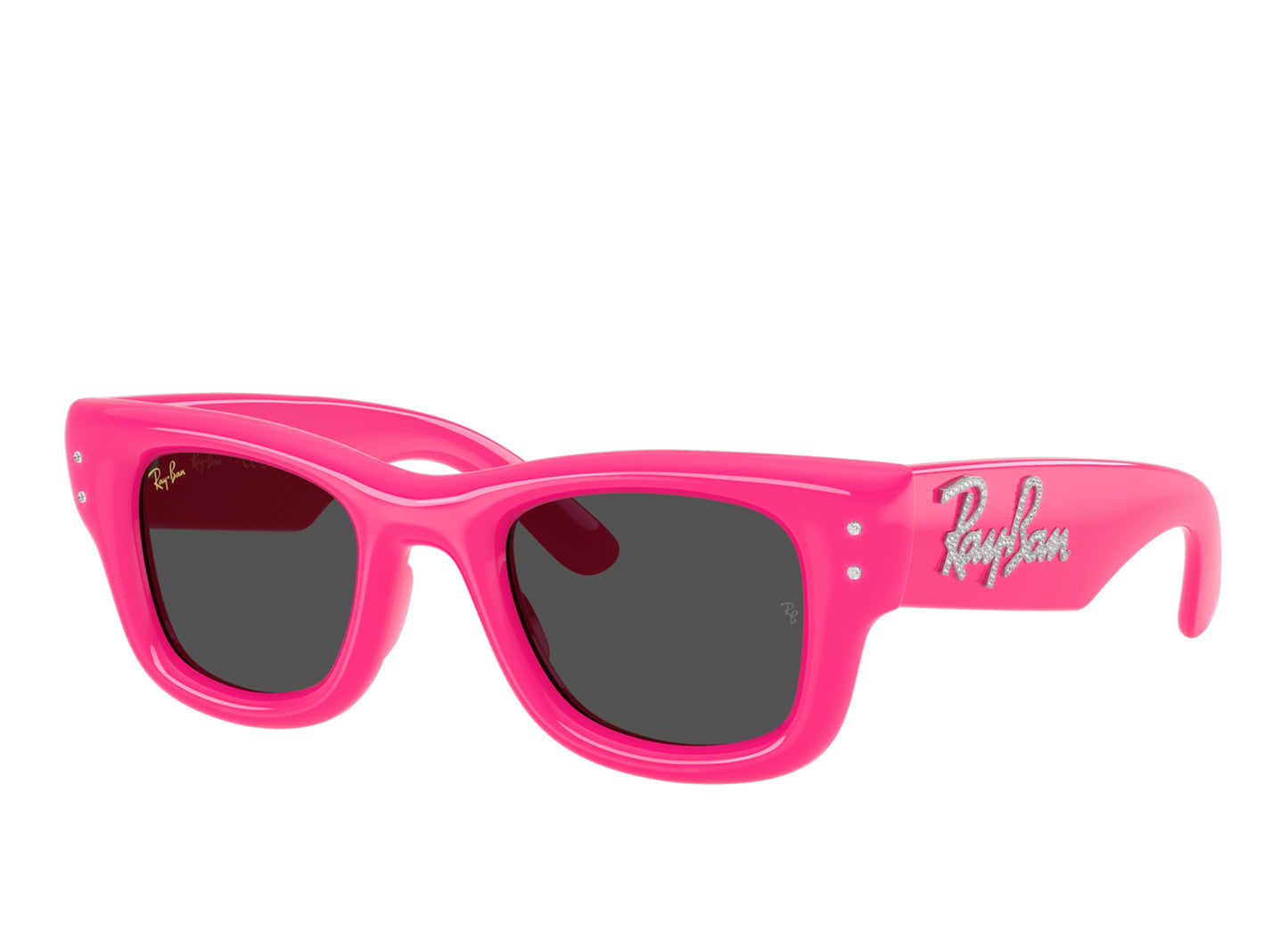 Ray Ban Wayfarer Puffer Pink with Strass W/ Dark Grey Lenses