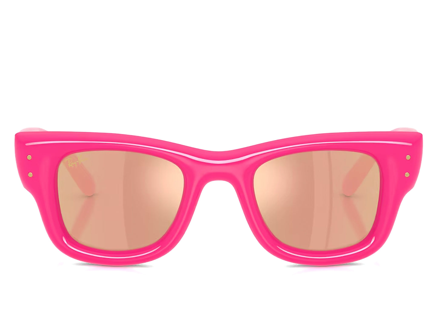 Ray Ban A$AP Rocky Wayfarer Puffer Sunglasses in Pink w/ Dark Brown Mirror Rose Gold