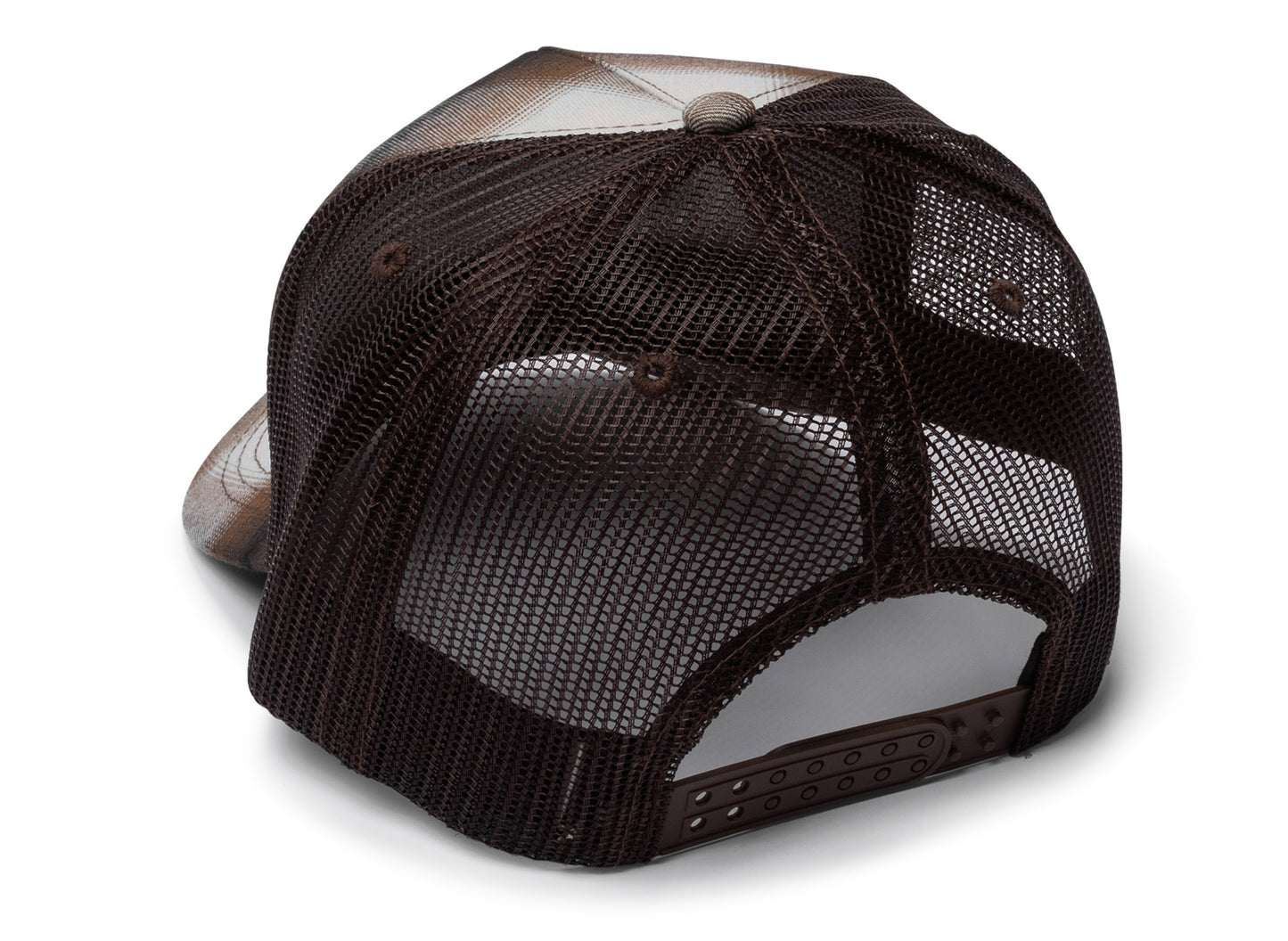 Pleasures Happier Plaid Trucker Cap in Brown