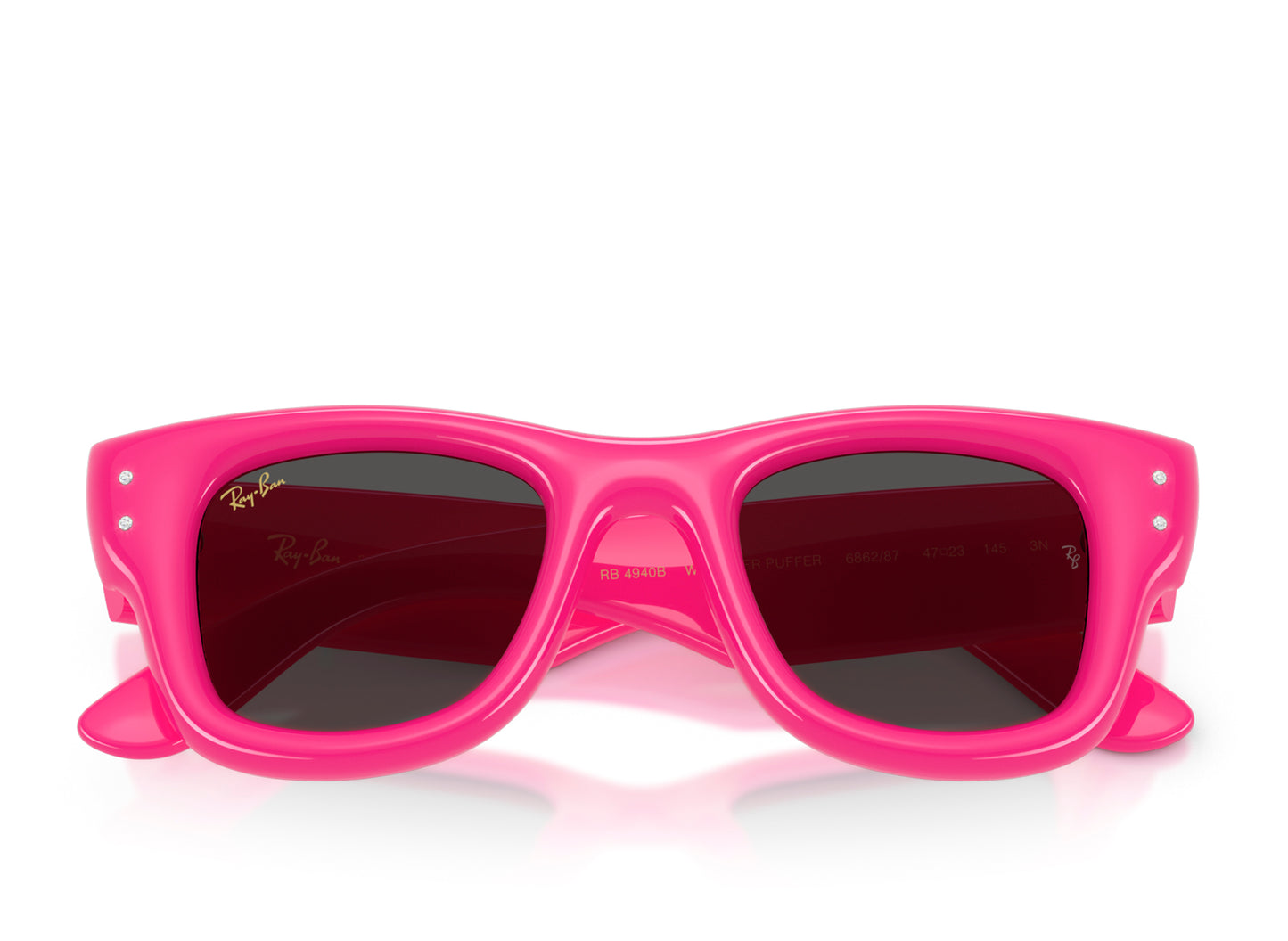 Ray Ban Wayfarer Puffer Pink with Strass W/ Dark Grey Lenses