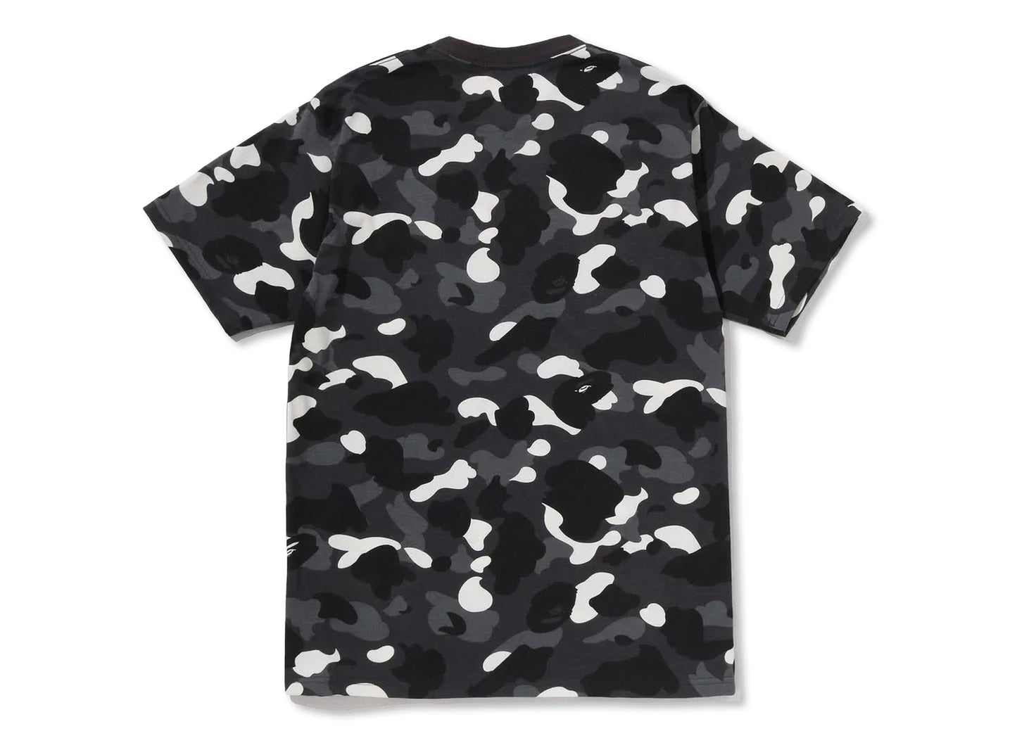 A Bathing Ape City Camo Rhinestone Bape Logo Tee in Black