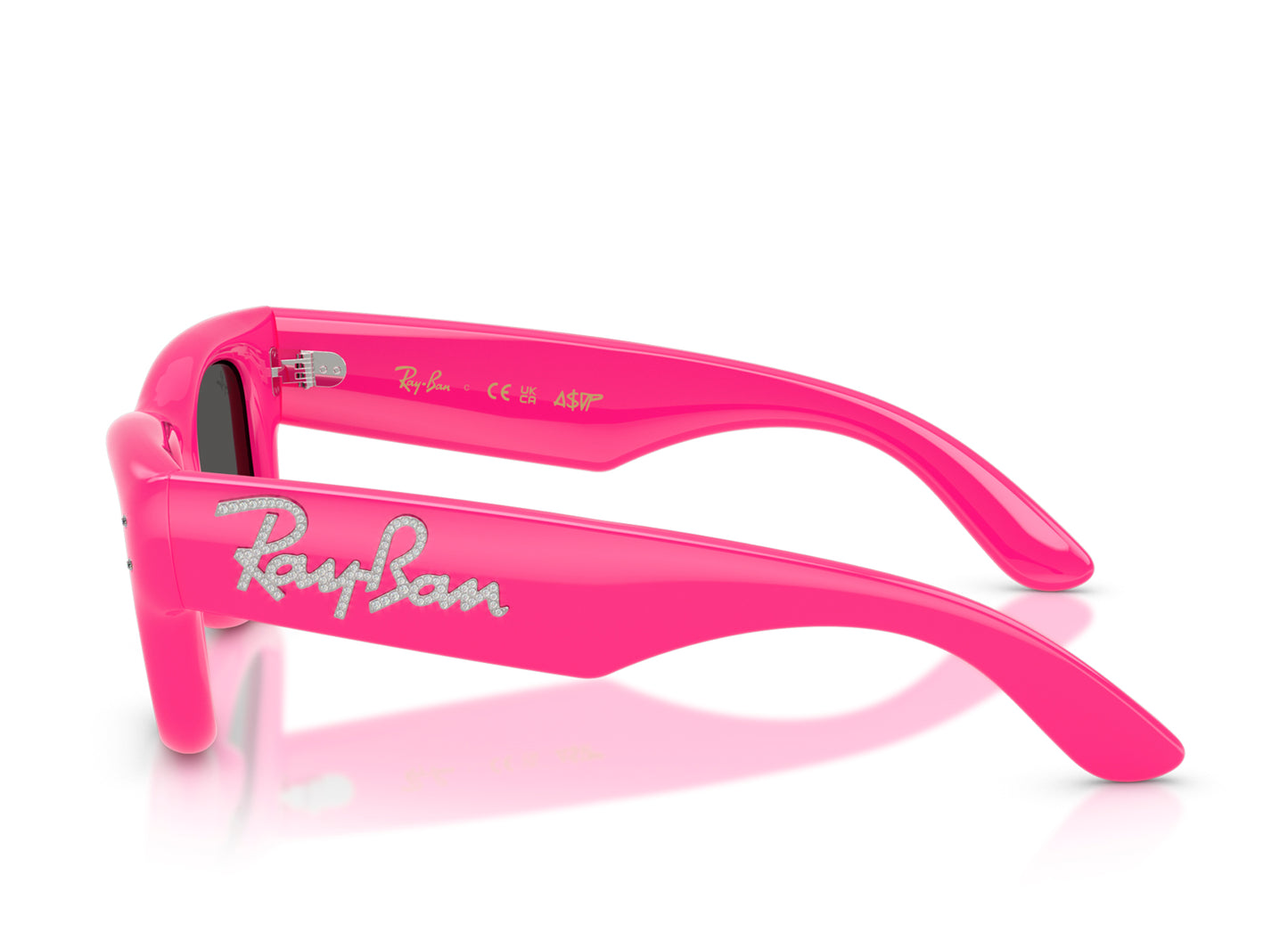 Ray Ban Wayfarer Puffer Pink with Strass W/ Dark Grey Lenses