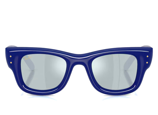 Ray Ban A$AP Rocky Wayfarer Puffer Sunglasses in Blue w/ Green Mirror Silver Plan