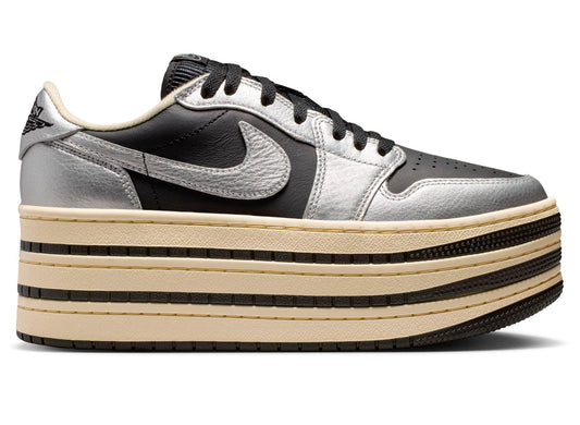 Women's Air Jordan 1 Triple Stack in Metallic Silver / Black