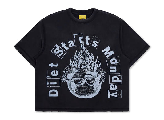 Diet Starts Monday Worlds Burning Tee in Vintage Black
