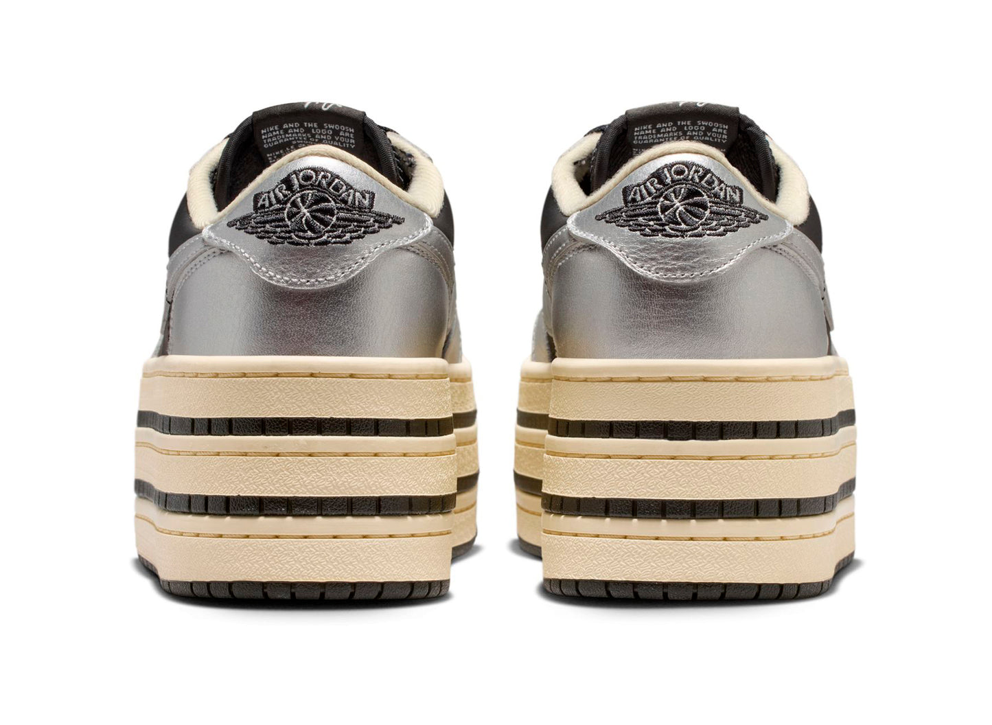Women's Air Jordan 1 Triple Stack in Metallic Silver / Black