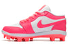 Jordan 1 Retro MCS Low Baseball Cleats in Digital Pink