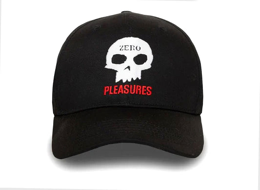 Pleasures x Zero Black Skull Dad Cap in Black