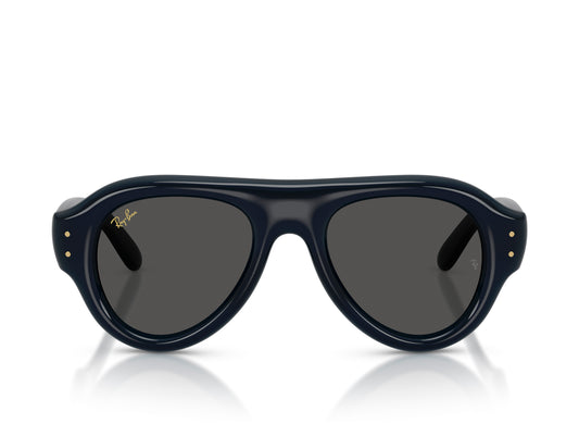 Ray Ban A$AP Rocky Aviator Puffer Sunglasses in Transparent Dark Blue w/ Ultra Black