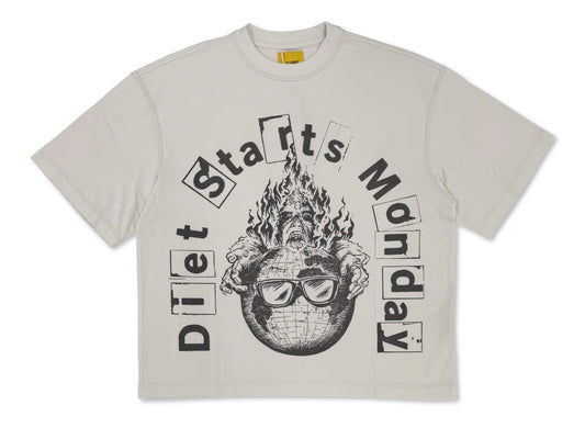 Diet Starts Monday Worlds Burning Tee in Antique White