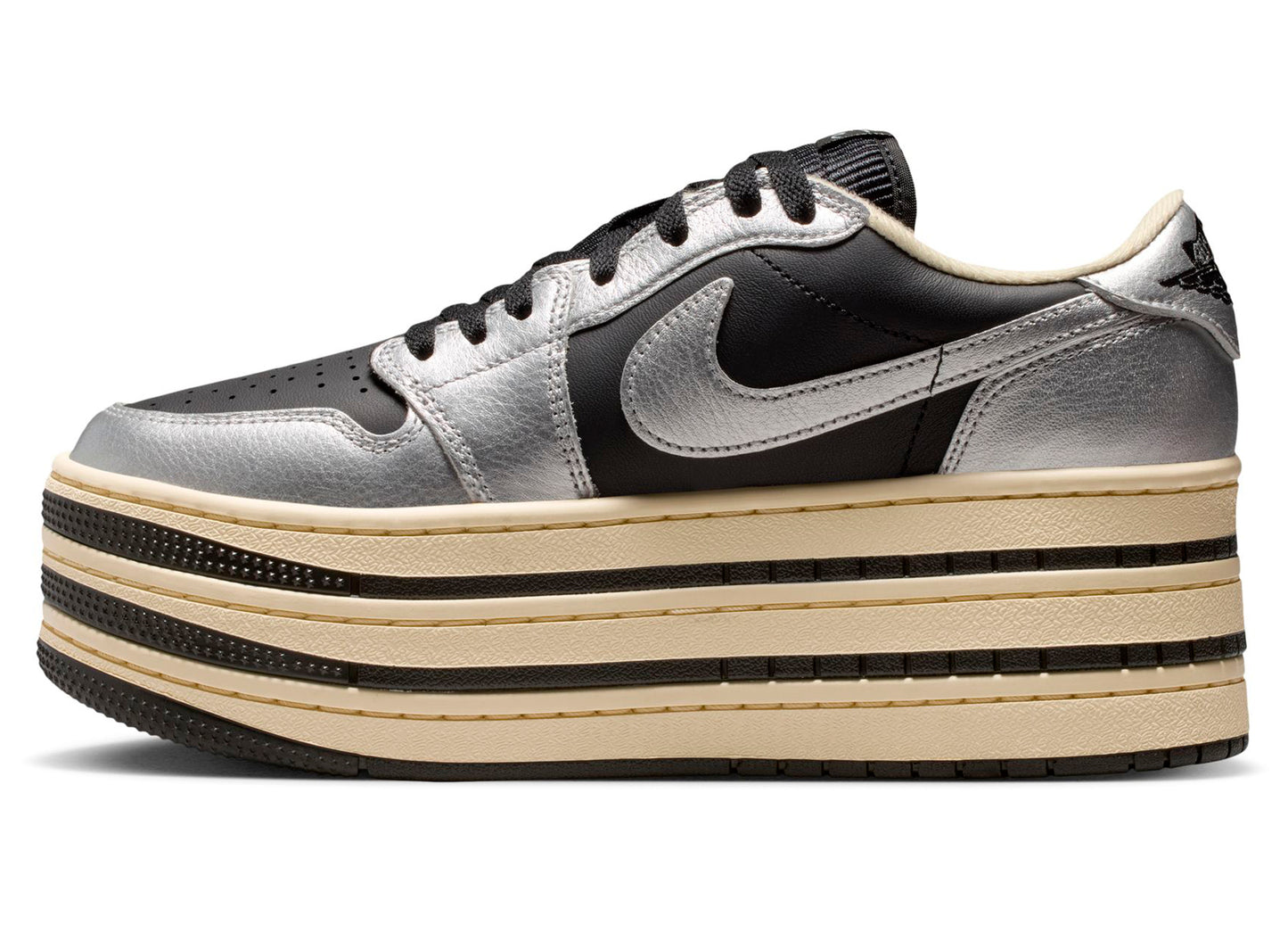 Women's Air Jordan 1 Triple Stack in Metallic Silver / Black