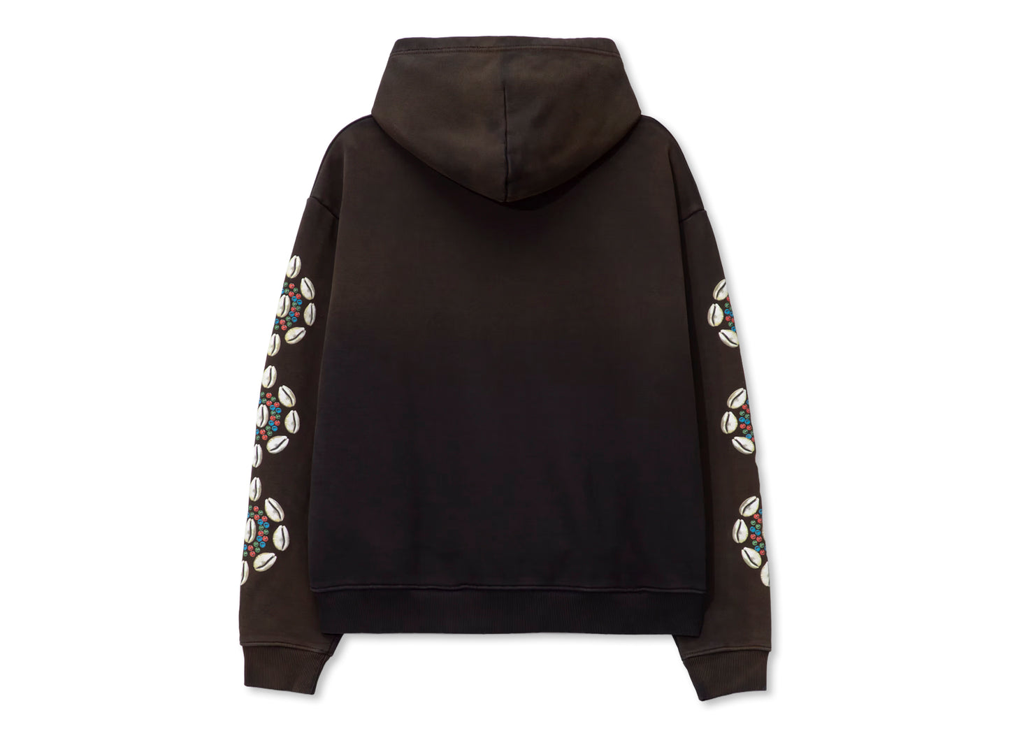 Barriers Cowrie Shell Hidden Pocket Hoodie in Green Marble Dye