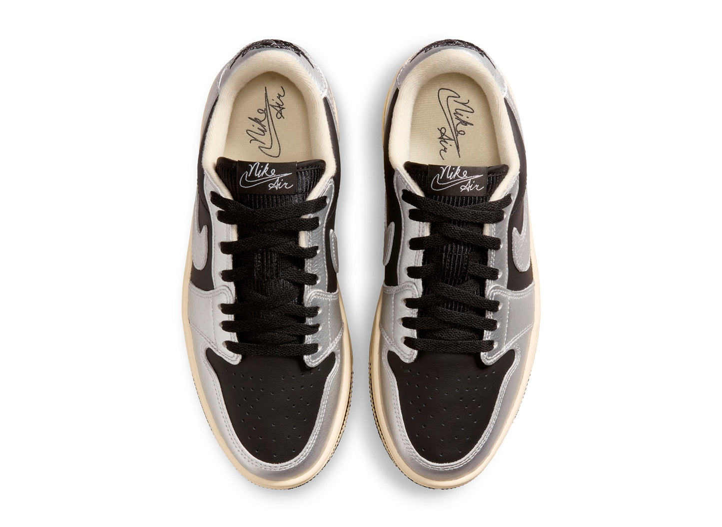 Women's Air Jordan 1 Triple Stack in Metallic Silver / Black