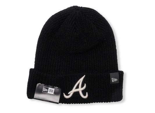 New Era MLB Black Cashmere Knit Atlanta Braves Beanie