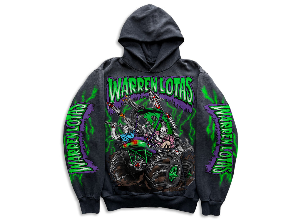 Warren Lotas Monster Cart Hoodie in Sun Faded Black